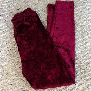 5x$25! Cranberry Velvet Leggings